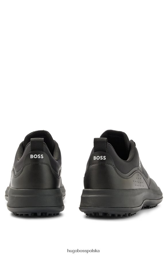 Hugo Boss czarne buty golfowe hugo z mieszanego materiału z gumowaną podeszwą czarny R0X0H64980