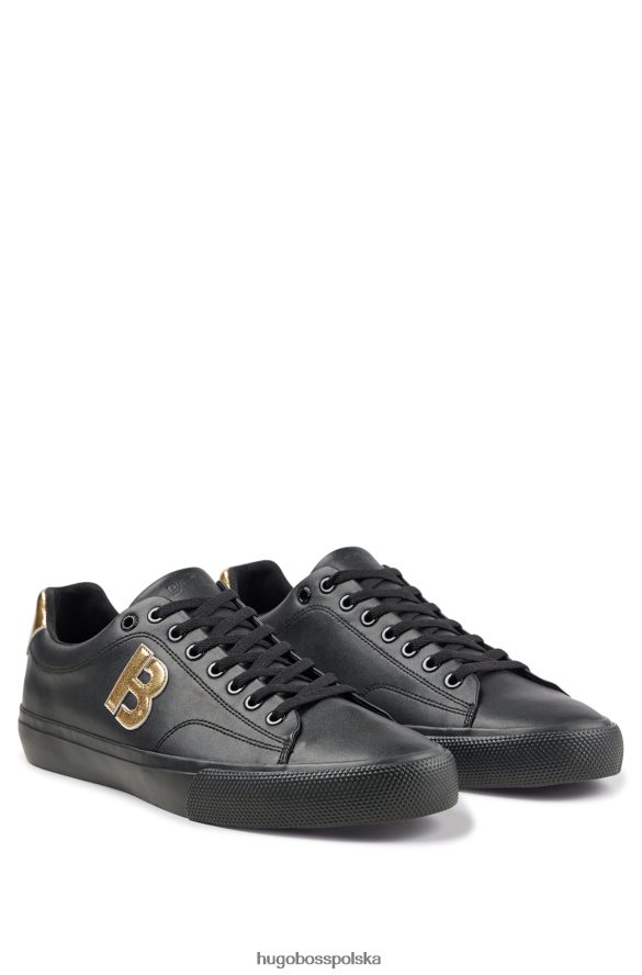 Hugo Boss czarne buty sportowe hugo o niskiej cholewce z kontrastowym detalem „b”. czarny R0X0H64667