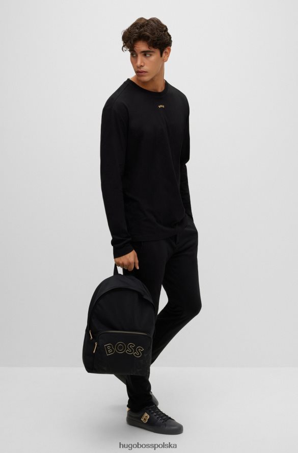 Hugo Boss czarne buty sportowe hugo o niskiej cholewce z kontrastowym detalem „b”. czarny R0X0H64667