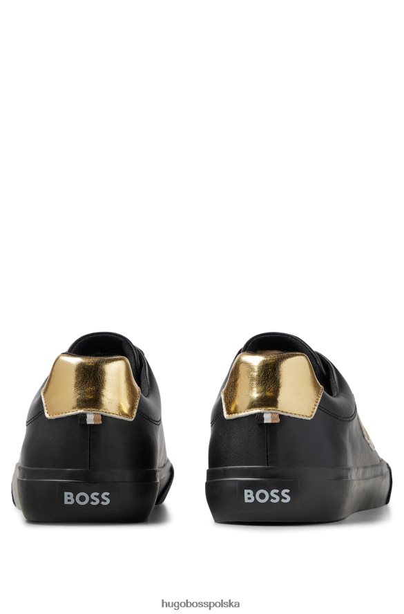 Hugo Boss czarne buty sportowe hugo o niskiej cholewce z kontrastowym detalem „b”. czarny R0X0H64667