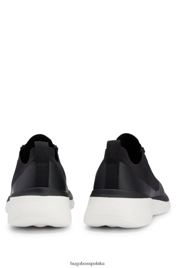 Hugo Boss czarne buty sportowe hugo w stylu skarpetek z kontrastowym brandingiem czarny R0X0H64683