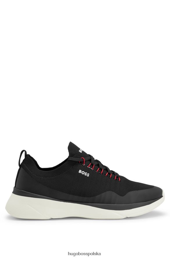 Hugo Boss czarne buty sportowe hugo w stylu skarpetek z kontrastowym brandingiem czarny R0X0H64683