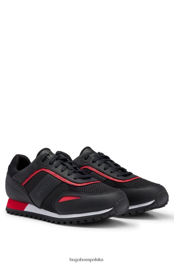 Hugo Boss czarne buty sportowe hugo z różnych materiałów z detalami z logo czarny R0X0H64674