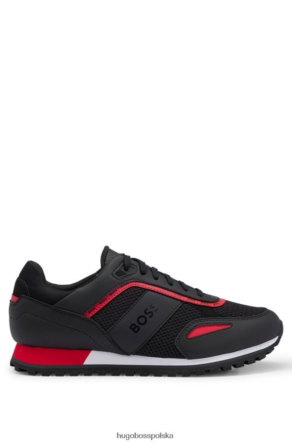 Hugo Boss czarne buty sportowe hugo z różnych materiałów z detalami z logo czarny R0X0H64674