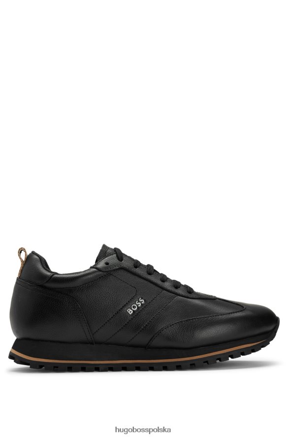 Hugo Boss czarne buty sportowe hugo ze skóry tłoczonej z kontrastowym logo i podeszwą zewnętrzną z pianki eva czarny R0X0H64743