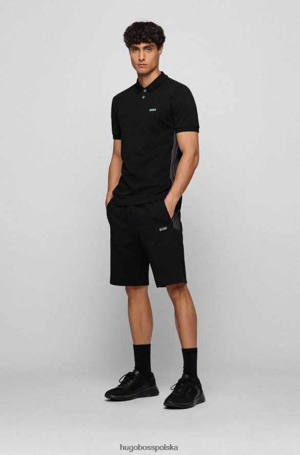 Hugo Boss czarne hybrydowe buty sportowe hugo z łączoną skórą i siatką czarny R0X0H64701