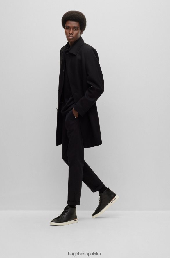 Hugo Boss czarne, wysokie buty sportowe ze sztucznej skóry z charakterystycznym paskiem hugo czarny R0X0H64652