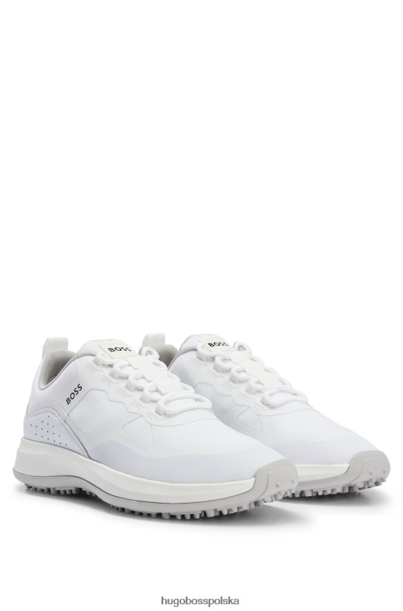 Hugo Boss hugo białe buty golfowe z różnych materiałów z gumowaną podeszwą biały R0X0H64981