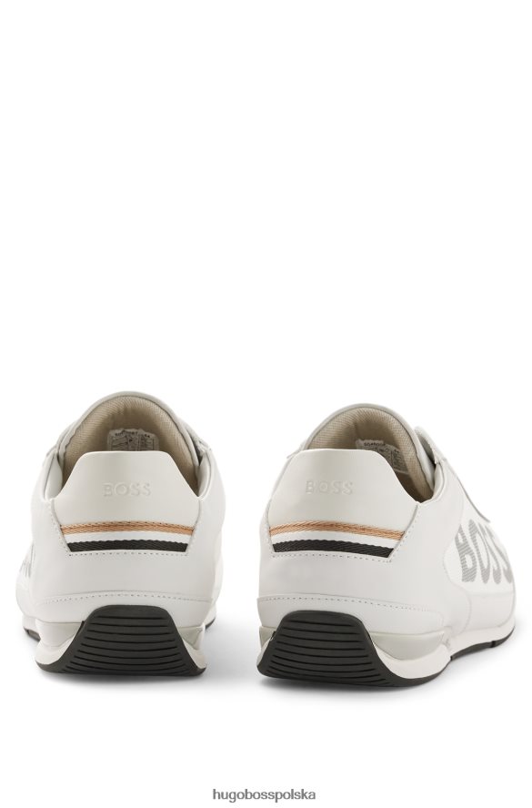 Hugo Boss hugo białe, niskie buty sportowe z różnych materiałów z dużym logo biały R0X0H64790