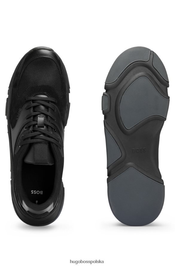 Hugo Boss hybrydowe buty sportowe ze skórzanymi wykończeniami czarne hugo czarny R0X0H64773