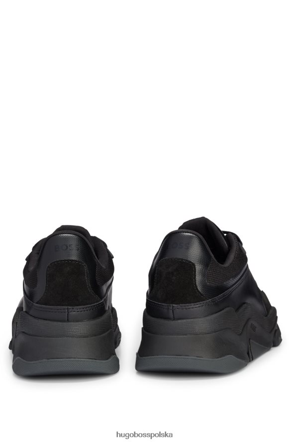 Hugo Boss hybrydowe buty sportowe ze skórzanymi wykończeniami czarne hugo czarny R0X0H64773
