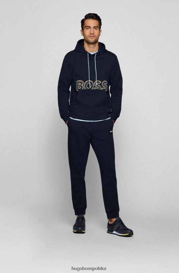 Hugo Boss inspirowane bieganiem buty sportowe z sezonowym logo w ciemnoniebieskim paskiem hugo ciemny niebieski R0X0H64904