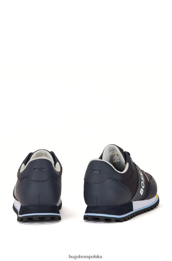 Hugo Boss inspirowane bieganiem buty sportowe z sezonowym logo w ciemnoniebieskim paskiem hugo ciemny niebieski R0X0H64904