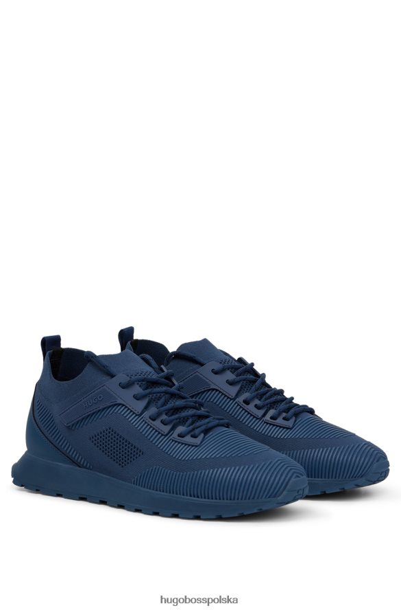Hugo Boss markowe skarpetki sportowe z cholewką Repreve Blue Hugo niebieski R0X0H64861