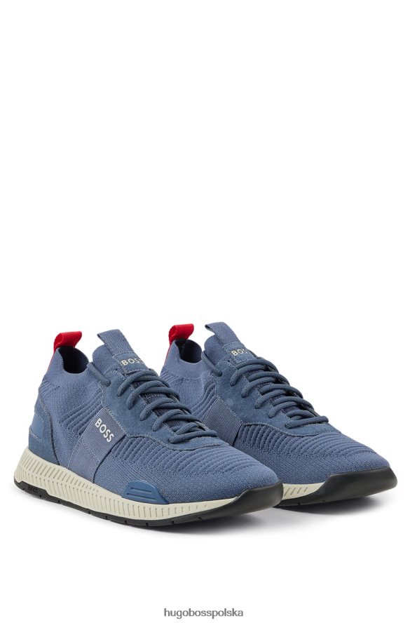 Hugo Boss niebieskie skarpetkowe buty sportowe z cholewką Repreve Hugo niebieski R0X0H64717