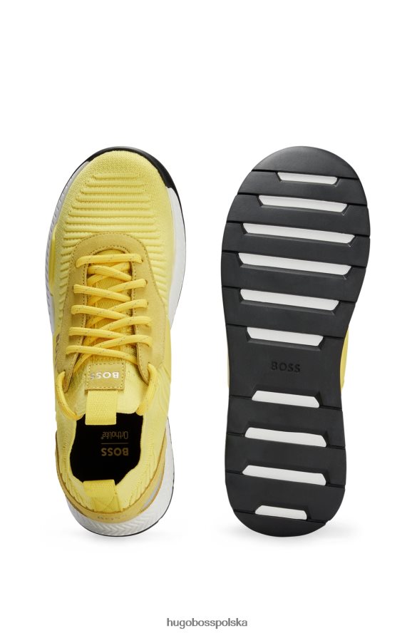 Hugo Boss skarpetkowe buty sportowe z cholewką Repreve jasnożółty hugo jasny zółty R0X0H64716