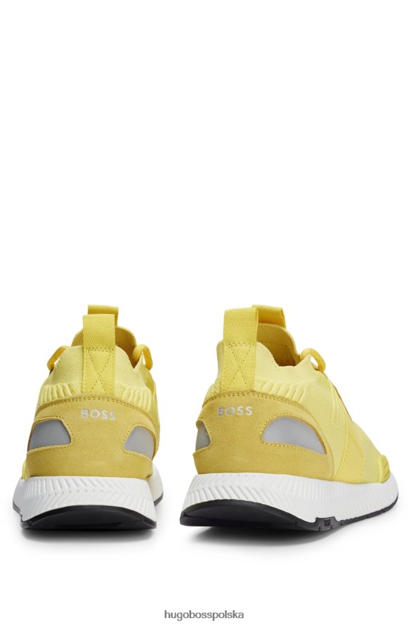 Hugo Boss skarpetkowe buty sportowe z cholewką Repreve jasnożółty hugo jasny zółty R0X0H64716