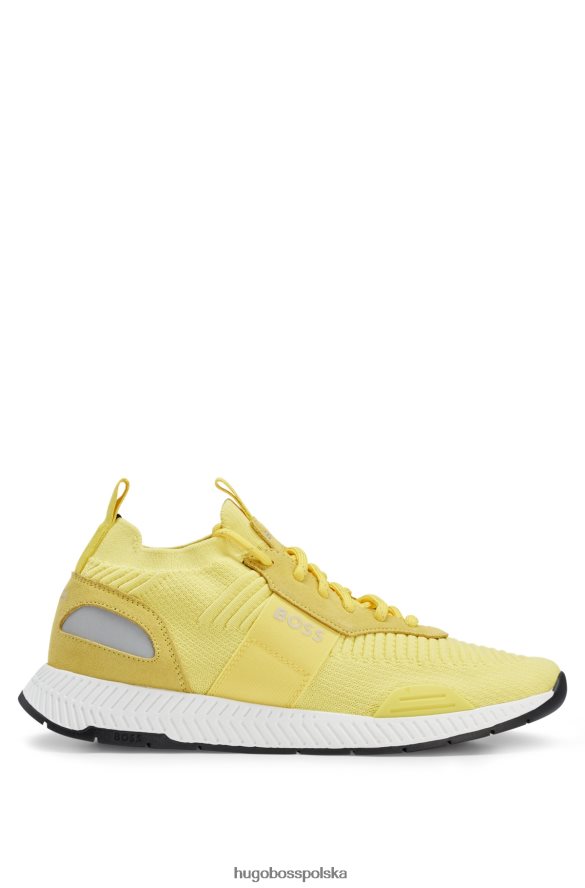 Hugo Boss skarpetkowe buty sportowe z cholewką Repreve jasnożółty hugo jasny zółty R0X0H64716