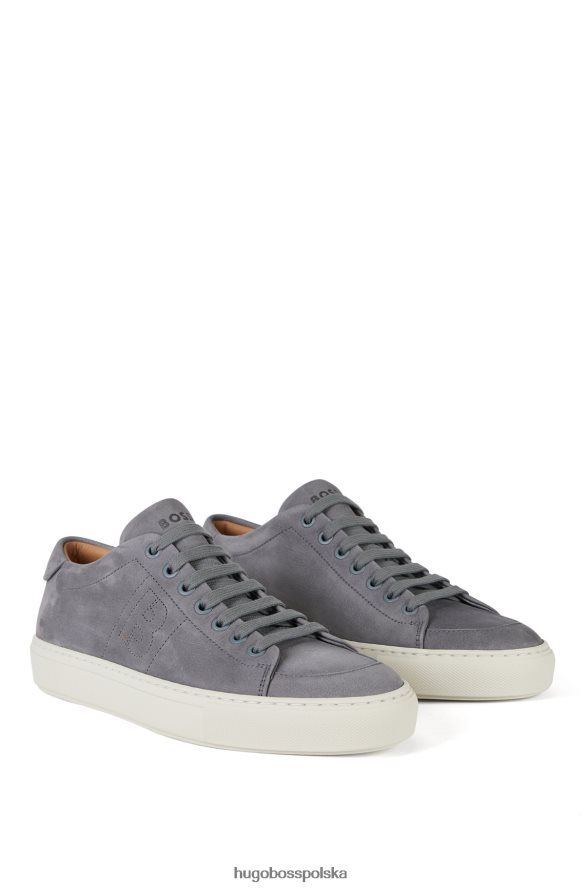 Hugo Boss szare buty sportowe o niskiej cholewce ze skóry nubukowej z detalami „b” hugo szary R0X0H64918