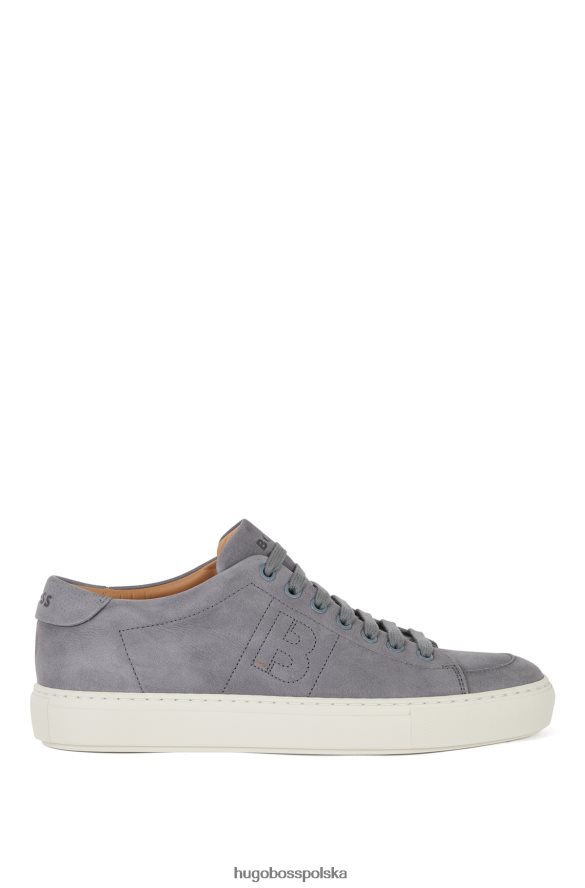 Hugo Boss szare buty sportowe o niskiej cholewce ze skóry nubukowej z detalami „b” hugo szary R0X0H64918