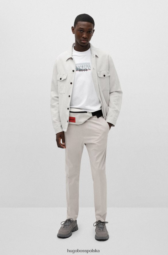 Hugo Boss szare hybrydowe buty sportowe hugo z mikrofibry i sportowej siateczki szary R0X0H64968