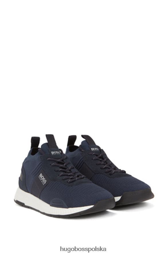 Hugo Boss tenisówki tytanowe nr - 50452034 granatowe granatowy/czarny R0X0H6689