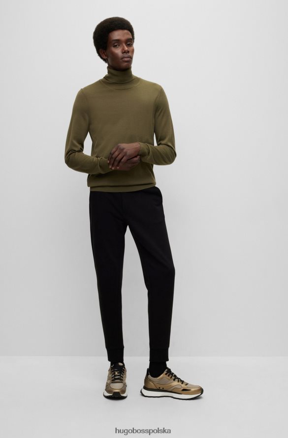 Hugo Boss tenisówki ze szczotkowanego metalu z różnych materiałów, jasnobrązowy hugo jasnobrązowy R0X0H64799