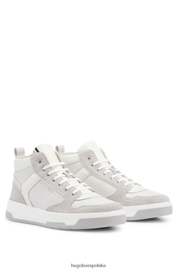 Hugo Boss wysokie buty sportowe ze skóry z detalami z logo hugo w kolorze białym biały R0X0H65043