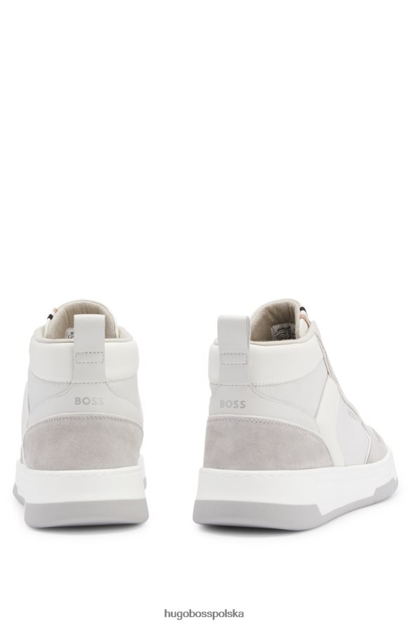 Hugo Boss wysokie buty sportowe ze skóry z detalami z logo hugo w kolorze białym biały R0X0H65043