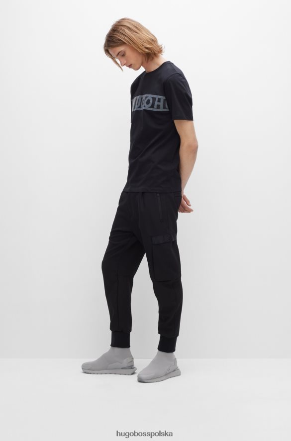 Hugo Boss wysokie buty sportowe ze skarpetami i pętelką z logo hugo szare szary R0X0H64960