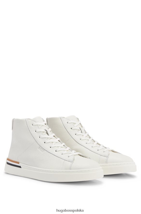 Hugo Boss wysokie buty sportowe ze sztucznej skóry z charakterystycznym białym paskiem hugo biały R0X0H64651