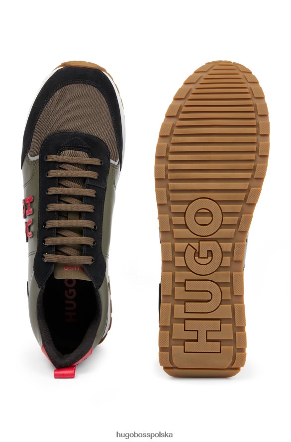 Hugo Boss wzorzyste buty sportowe hugo inspirowane bieganiem, wykonane z różnych materiałów, z nałożonym logo wzorzyste R0X0H64777
