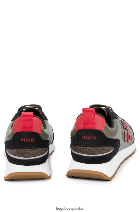 Hugo Boss wzorzyste buty sportowe hugo inspirowane bieganiem, wykonane z różnych materiałów, z nałożonym logo wzorzyste R0X0H64777