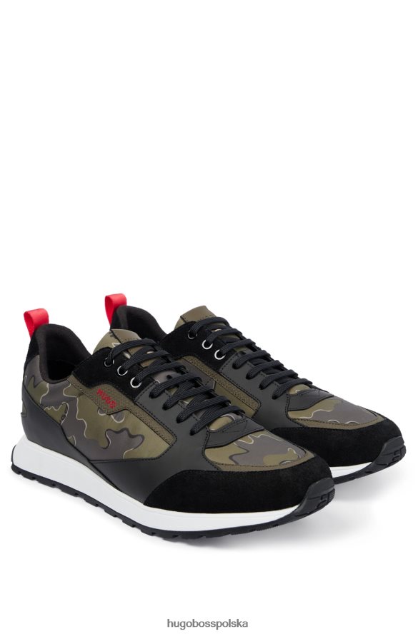 Hugo Boss wzorzyste buty sportowe w kamuflażowym kolorze z różnych materiałów hugo wzorzyste R0X0H64850