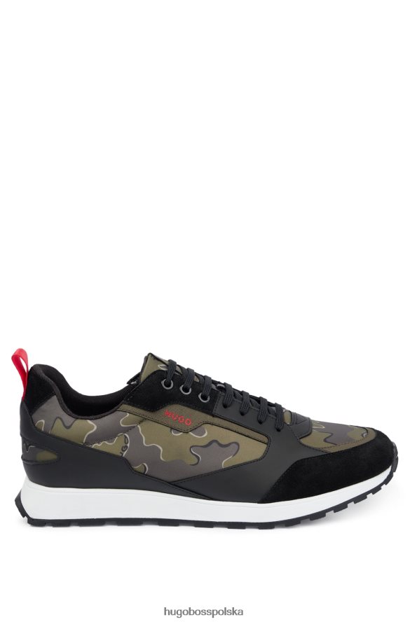 Hugo Boss wzorzyste buty sportowe w kamuflażowym kolorze z różnych materiałów hugo wzorzyste R0X0H64850