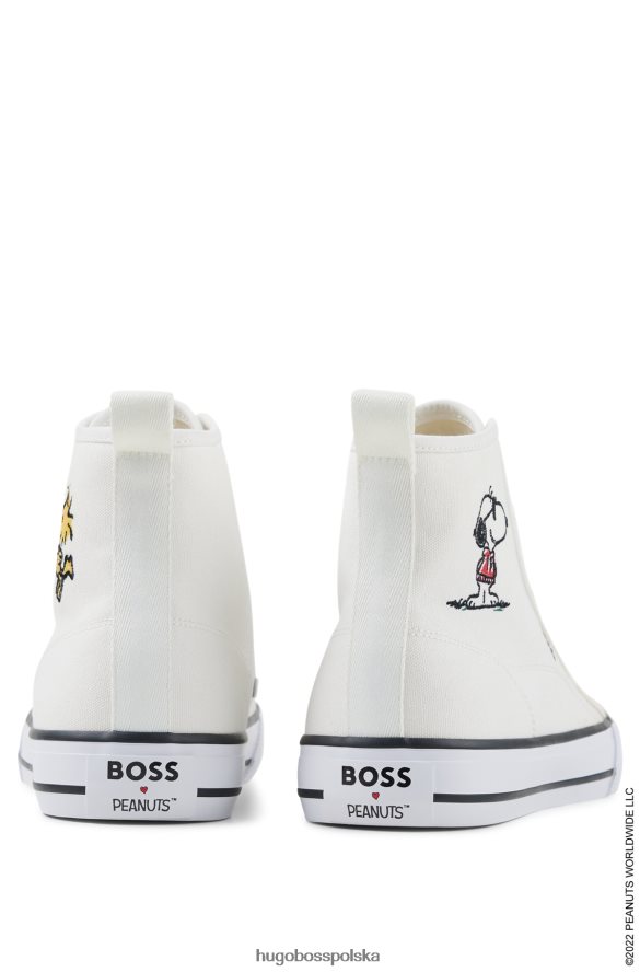 Hugo Boss x Wysokie buty sportowe z płótna bawełnianego orzeszków ziemnych z ekskluzywnymi grafikami biały R0X0H64776