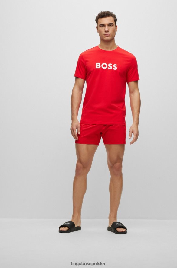 Hugo Boss Czarne, włoskie klapki hugo z haftowanym logo czarny R0X0H65010