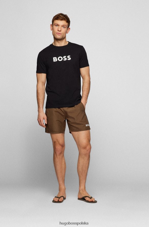 Hugo Boss Klapki marki Hugo w kolorze khaki ze strukturalnymi paskami khaki R0X0H64888