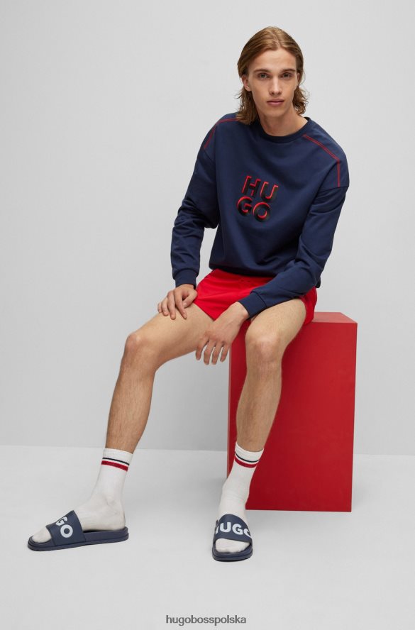 Hugo Boss Włoskie klapki hugo z paskiem z logo w kolorze ciemnoniebieskim ciemny niebieski R0X0H64822