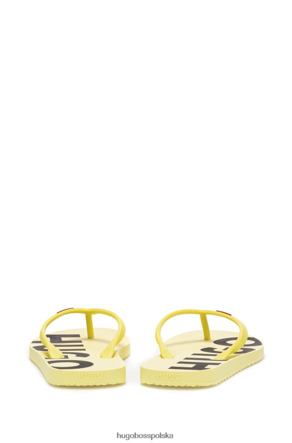 Hugo Boss Włoskie klapki z logo Hugo w kolorze żółtym żółty R0X0H64931