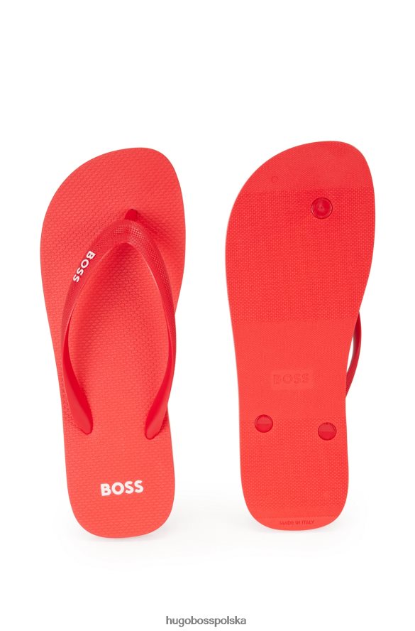 Hugo Boss czerwone klapki marki hugo ze strukturalnymi paskami czerwony R0X0H64887