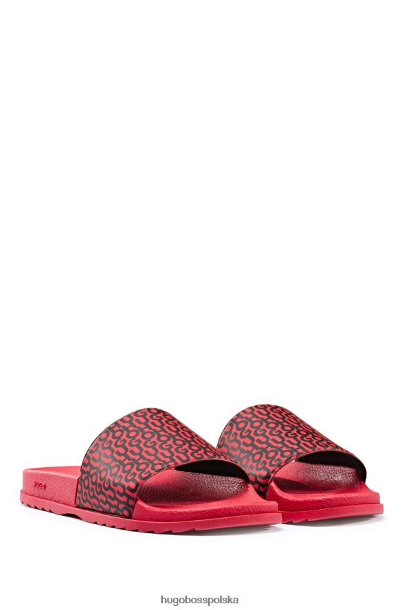 Hugo Boss włoskie klapki z nadrukiem logo Hugo Red czerwony R0X0H64880