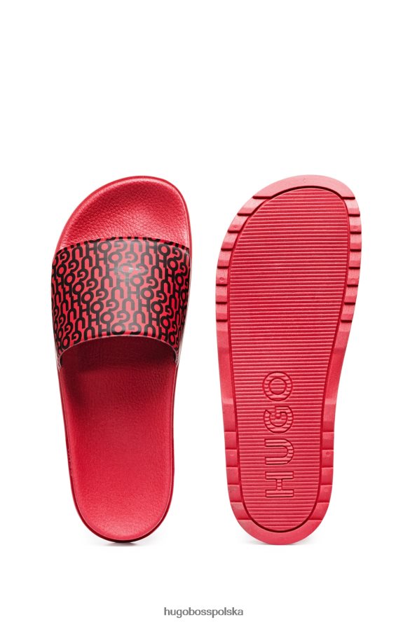 Hugo Boss włoskie klapki z nadrukiem logo Hugo Red czerwony R0X0H64880