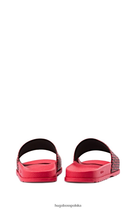 Hugo Boss włoskie klapki z nadrukiem logo Hugo Red czerwony R0X0H64880