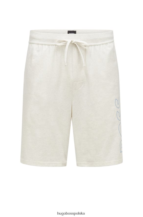 Hugo Boss Białe szorty od piżamy Hugo z rozciągliwej bawełny z zarysowanym logo biały R0X0H64195