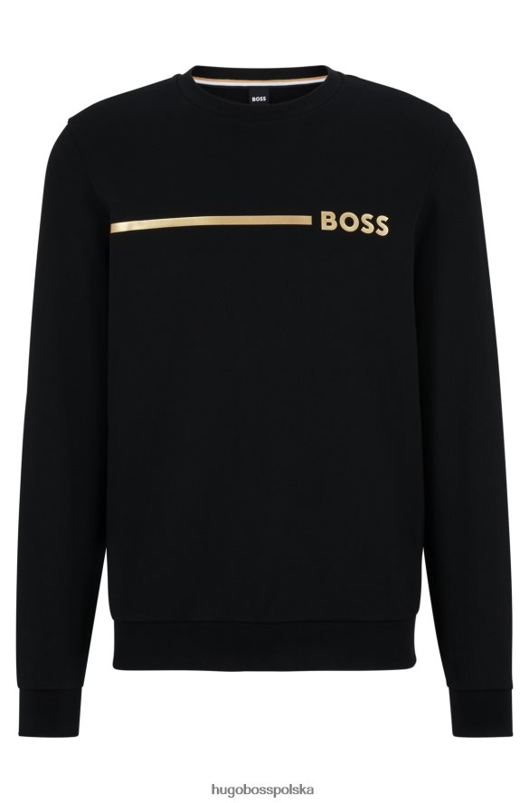Hugo Boss Bluza z mieszanki bawełny, z paskiem i logo Hugo w kolorze czarnym czarny R0X0H61670