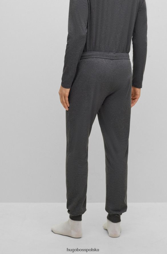 Hugo Boss Ciemnoszare spodnie dresowe Hugo z rozciągliwej bawełny z haftowanym logo ciemno szary R0X0H62385