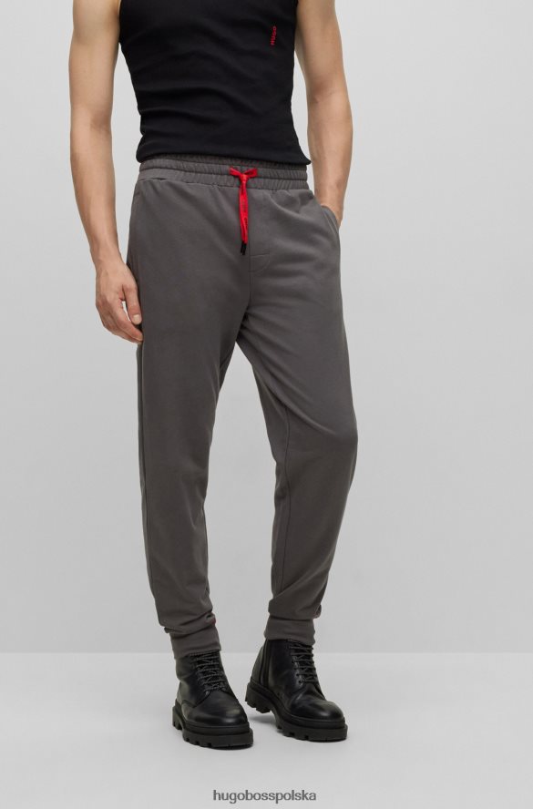 Hugo Boss Ciemnoszare spodnie dresowe hugo z bawełny frotte i logo ciemno szary R0X0H62473