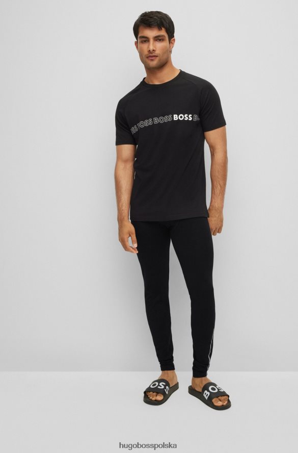 Hugo Boss Czarne kalesony Hugo z elastycznej bawełny, z logo i detalami w paski czarny R0X0H62453