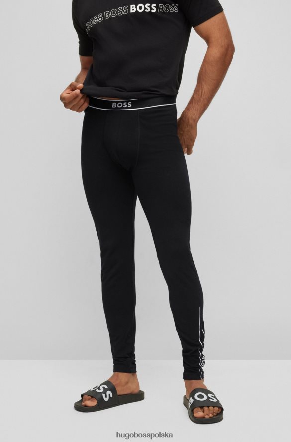Hugo Boss Czarne kalesony Hugo z elastycznej bawełny, z logo i detalami w paski czarny R0X0H62453
